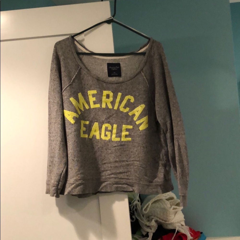 Gray American Eagle Sweatshirt Size L